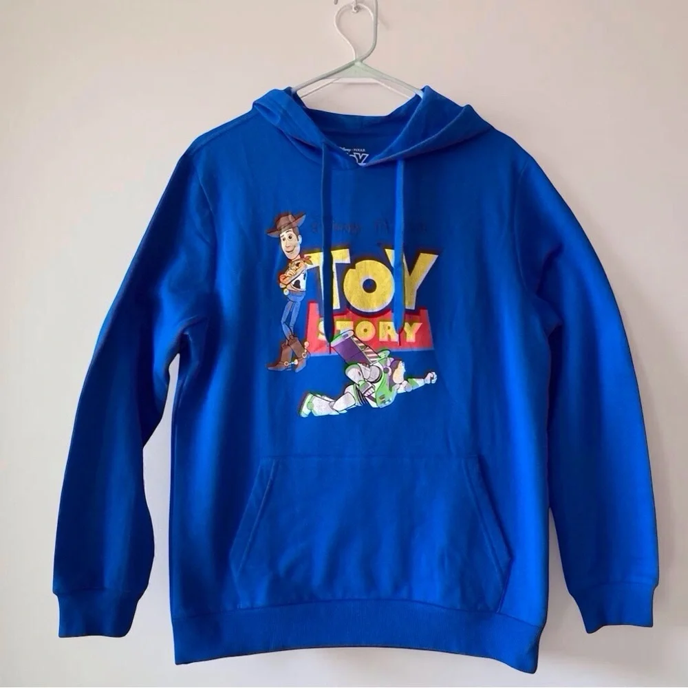 Disney Pixar Toy Story Blue Hoodie Graphic Pullover Size M Teen
